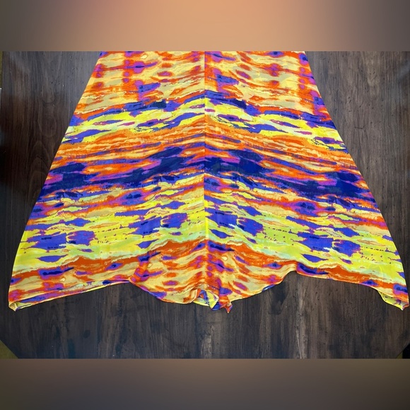 Josa Tulum Swim Cover Up One Size Colorful Asymmetrical Beach Resort Cruise EUC - Picture 8 of 14